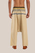 printed harem pants with elastic waistline